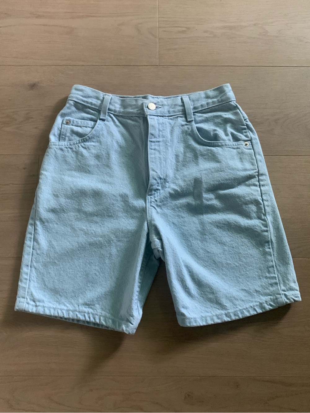 Vintage 80s High Waist Bonjour Light Wash Denim Jean Shorts